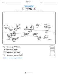 Money printable worksheet preview