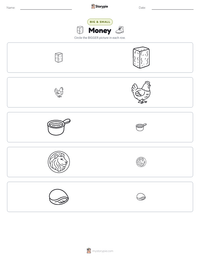 Money printable worksheet preview
