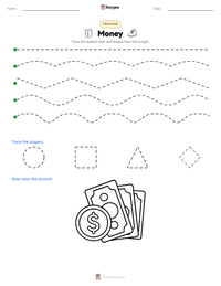Money printable worksheet preview