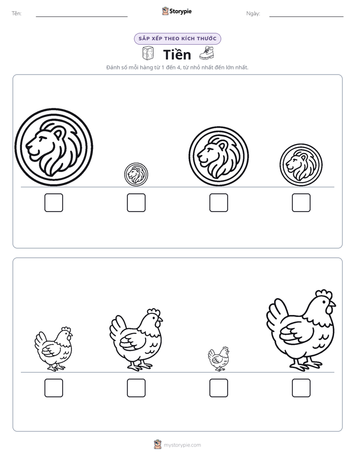Thứ Tự Kích Thước