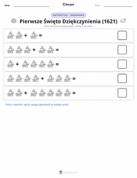 Podgląd drukowalnego arkusza ćwiczeń Pierwsze Święto Dziękczynienia (1621)