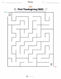 First Thanksgiving (1621) printable worksheet preview