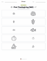 First Thanksgiving (1621) printable worksheet preview