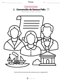 Página para colorear de Convención de Seneca Falls para niños