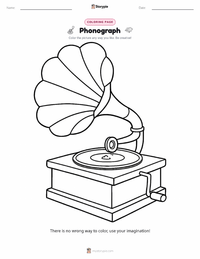 Phonograph coloring page for kids