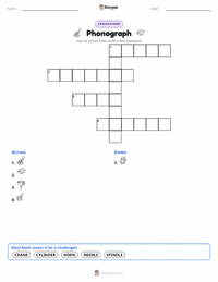 Phonograph printable worksheet preview