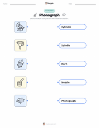 Phonograph printable worksheet for kids