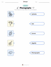 Feuille de travail imprimable Phonographe pour les enfants