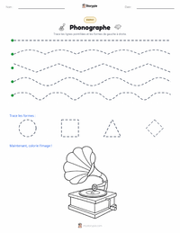 Aperçu de la feuille de travail imprimable Phonographe