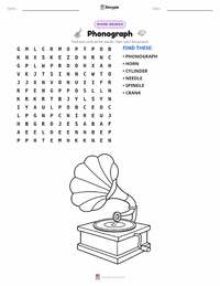 Phonograph printable worksheet preview