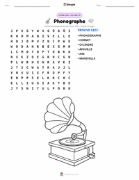 Aperçu de la feuille de travail imprimable Phonographe