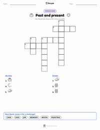 Past and present printable worksheet preview