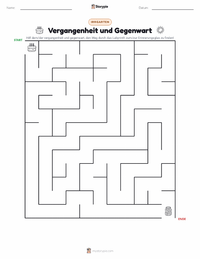 Vergangenheit und Gegenwart druckbare Arbeitsblatt Vorschau
