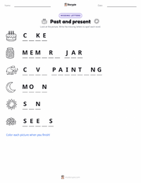 Past and present printable worksheet preview