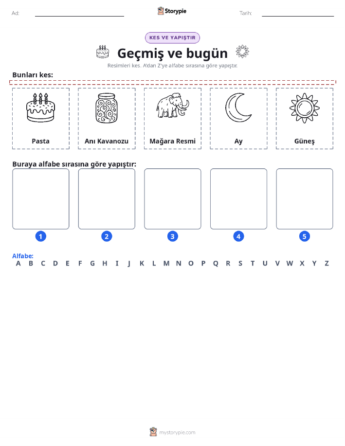 Kes & Yapıştır Alfabe