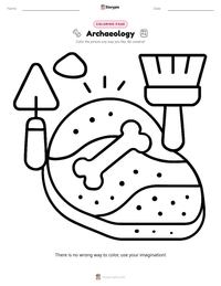 Archaeology coloring page for kids