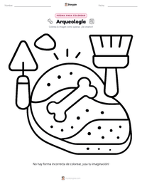 Página para colorear de Arqueología para niños