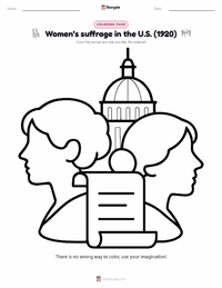 Women’s suffrage in the U.S. (1920) coloring page for kids