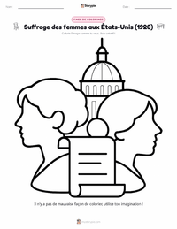 Page de coloriage Le droit de vote des femmes aux États-Unis (1920) pour les enfants