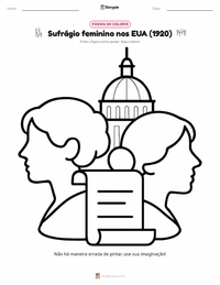 Página de colorir Sufrágio feminino nos EUA (1920) para crianças