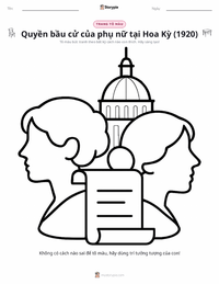 Trang tô màu Quyền bầu cử của phụ nữ ở Hoa Kỳ (1920) cho trẻ em