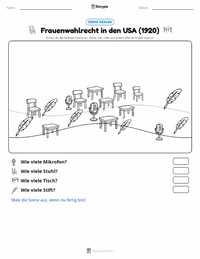 Frauenwahlrecht in den USA (1920) druckbare Arbeitsblatt Vorschau