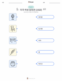 미국 여성 참정권 (1920) 어린이용 인쇄 가능한 워크시트