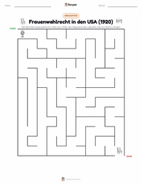 Frauenwahlrecht in den USA (1920) druckbare Arbeitsblatt Vorschau