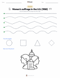 Women’s suffrage in the U.S. (1920) printable worksheet preview