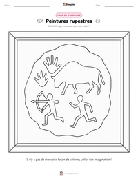 Aperçu de la feuille de travail imprimable Peintures rupestres