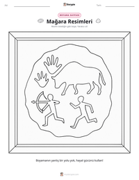 Mağara Resimleri yazdırılabilir çalışma sayfası önizlemesi