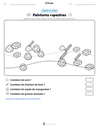 Aperçu de la feuille de travail imprimable Peintures rupestres