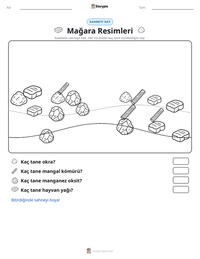 Mağara Resimleri yazdırılabilir çalışma sayfası önizlemesi