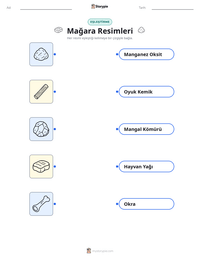 Mağara Resimleri yazdırılabilir çalışma sayfası önizlemesi