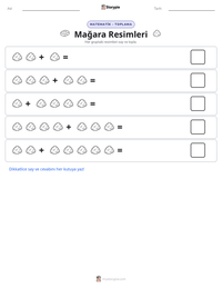 Mağara Resimleri yazdırılabilir çalışma sayfası önizlemesi