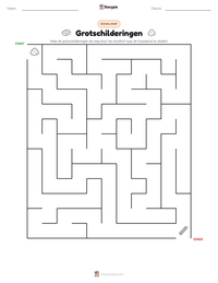 Grotschilderingen afdrukbare werkblad voorbeeld