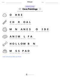 Cave Paintings printable worksheet preview