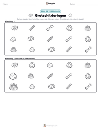 Grotschilderingen afdrukbare werkblad voorbeeld