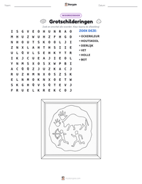Grotschilderingen afdrukbare werkblad voorbeeld