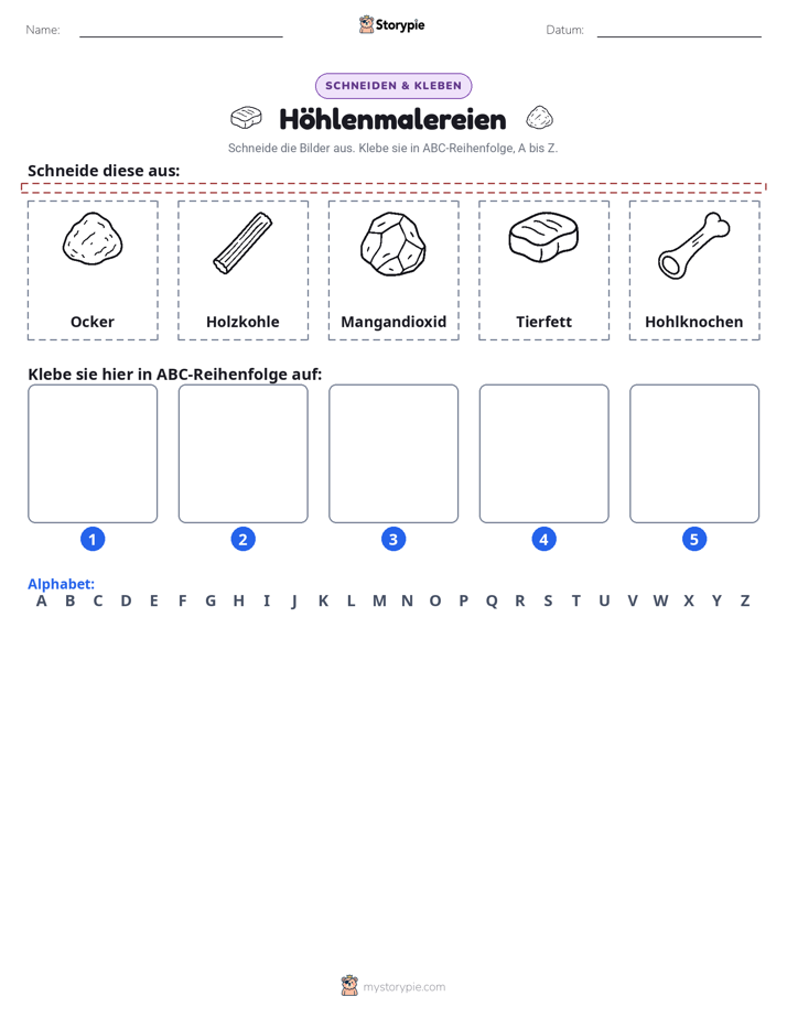 Schneiden & Einfügen Alphabet