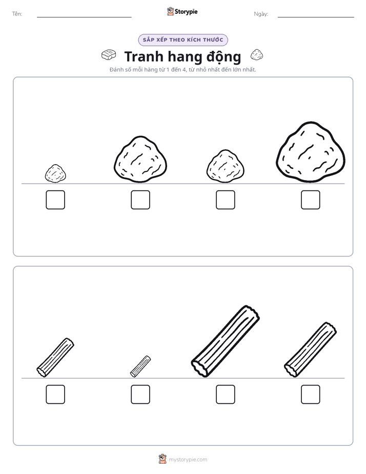 Thứ Tự Kích Thước