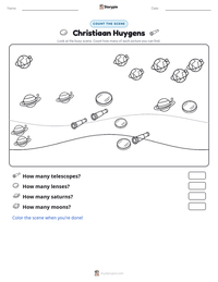 Christiaan Huygens printable worksheet preview
