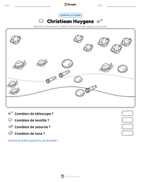 Aperçu de la feuille de travail imprimable Christiaan Huygens