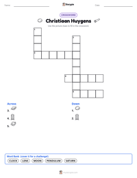 Christiaan Huygens printable worksheet preview