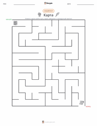 Карта предварительный просмотр распечатываемого рабочего листа