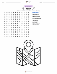 Kaart afdrukbare werkblad voorbeeld