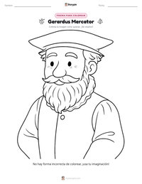 Vista previa de la hoja de trabajo imprimible de Gerardus Mercator