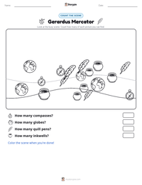 Gerardus Mercator printable worksheet preview