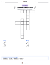 Gerardus Mercator printable worksheet preview