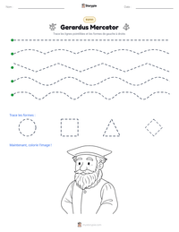 Aperçu de la feuille de travail imprimable Gerardus Mercator
